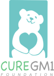 Cure GM1 Foundation logo - bear holding a heart