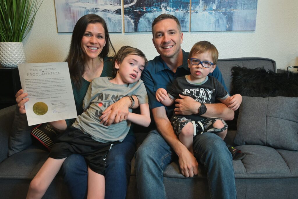 The Leishman Family are photographed together