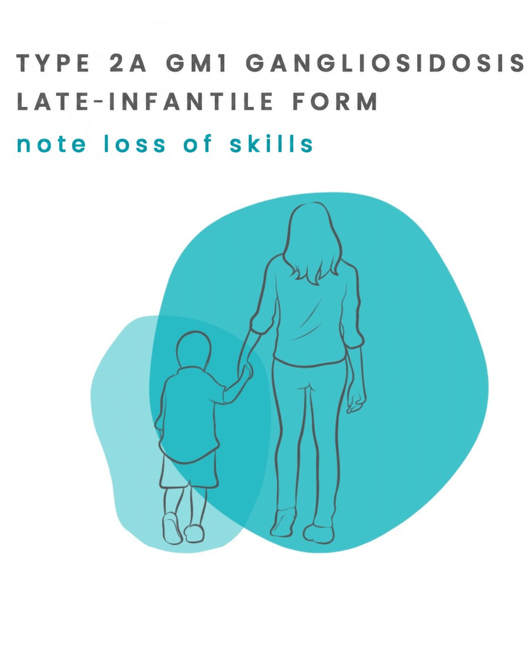 Illustration representing a child with GM1 gangliosidosis Type 2a late-infantile form