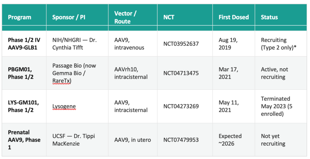 GM1 Gene Therapy Studies