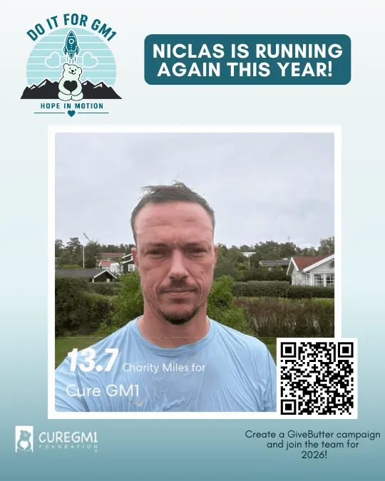 Do It For GM1: Niclas is running again this year โ 13.7 charity miles for Cure GM1